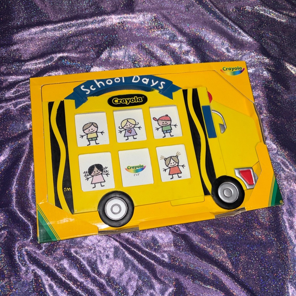 Vintage Crayola School Bus Picture Frame